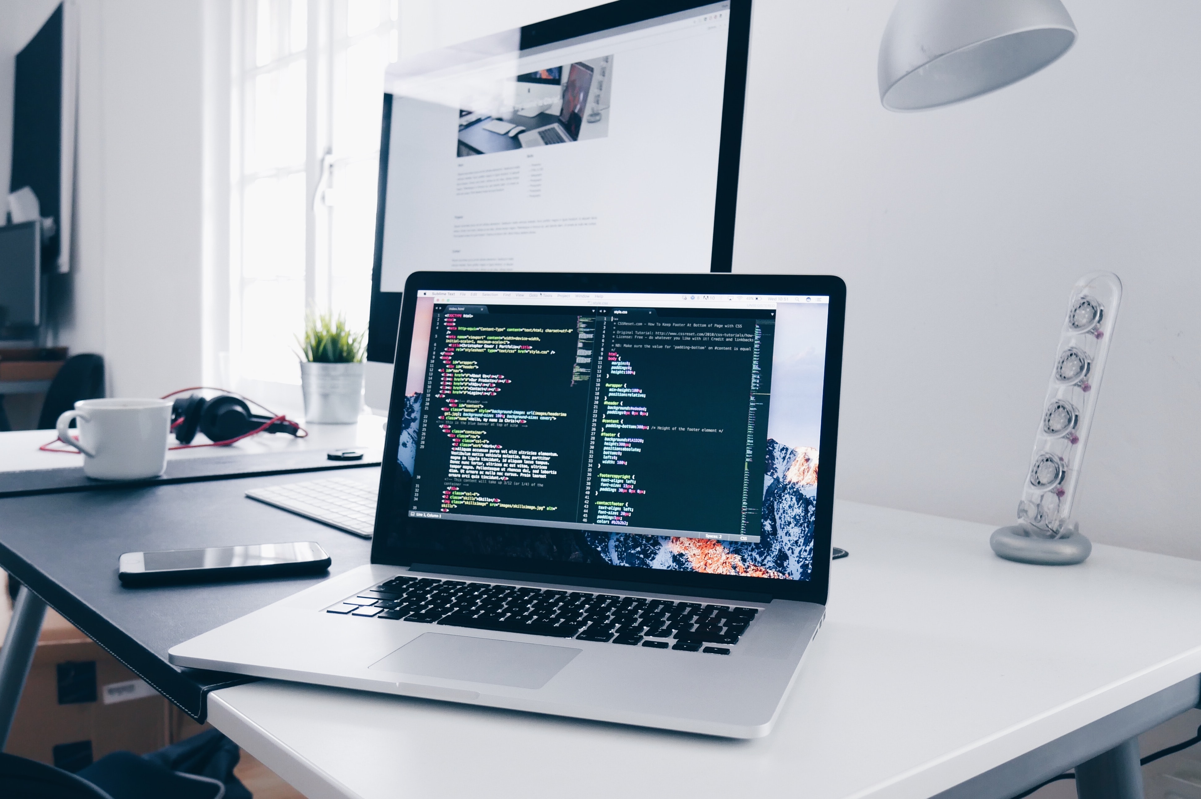 laptop on a desk